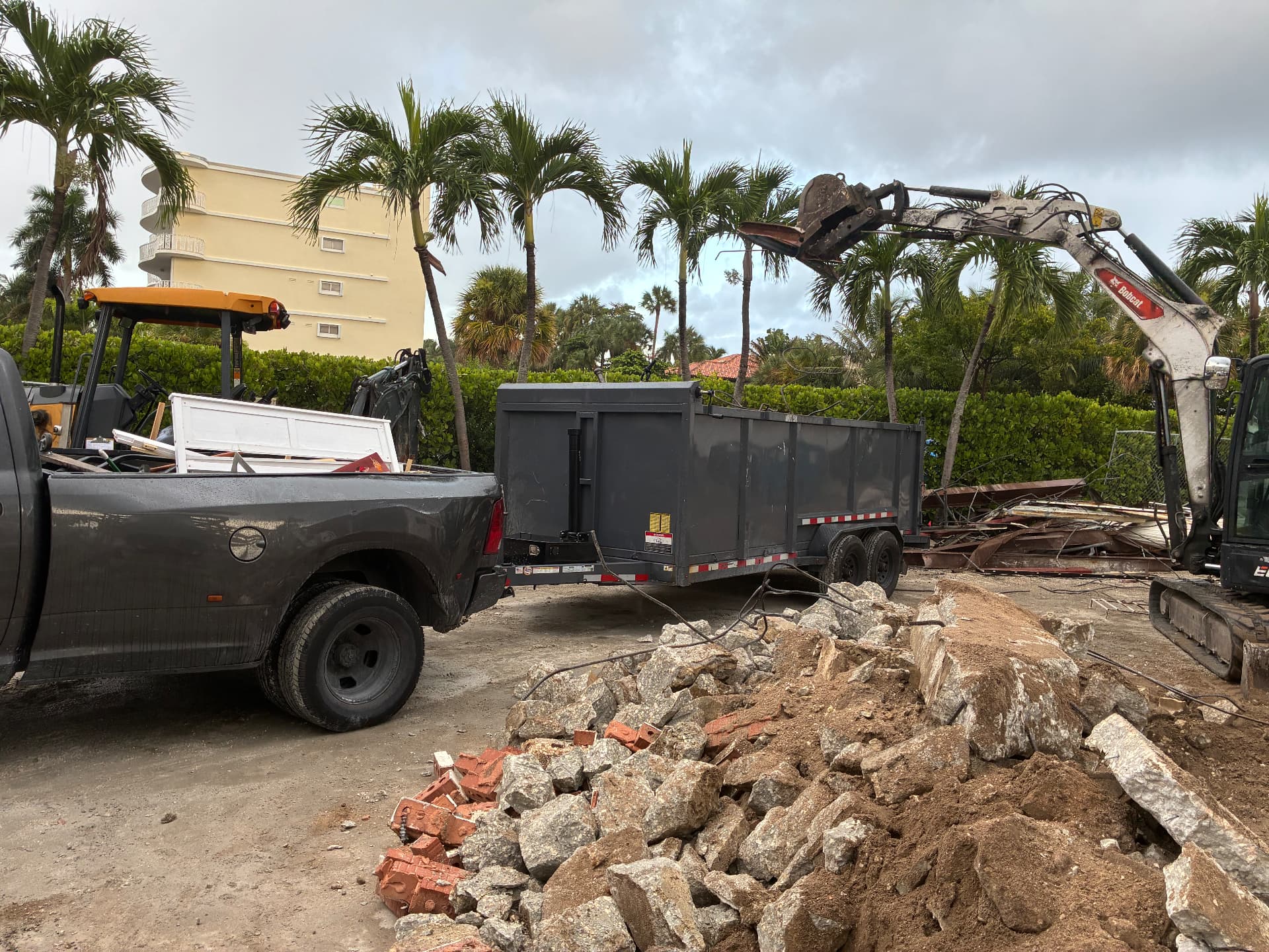 Construction-site cleanup by All Out Rubbish junk removal in Palm Beach County, Florida